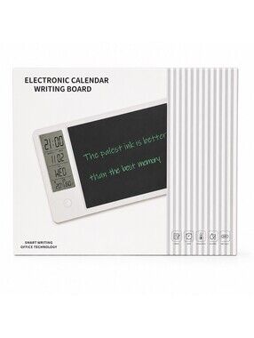 Electronic Calendar LCD Writing Board Notes Clock Temp Humidity New In Box
